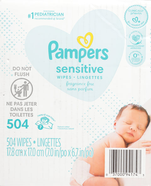 Pampers Sensitive Fragrance Free Wipes 504 ea