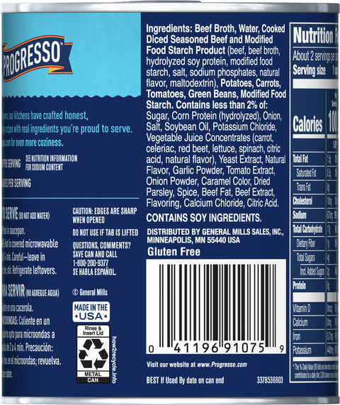 Progresso Traditional Soup Beef & Vegetable 18.5 OZ