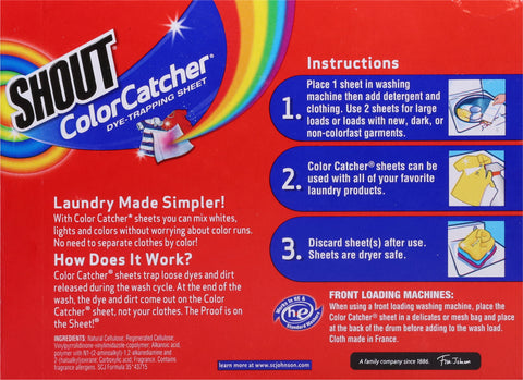 Shout Laundry Stain Remover Color Catcher 24 CT