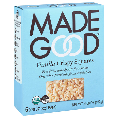 Made Good Organic Gluten Free Vanilla Crispy Squares 4.68 OZ
