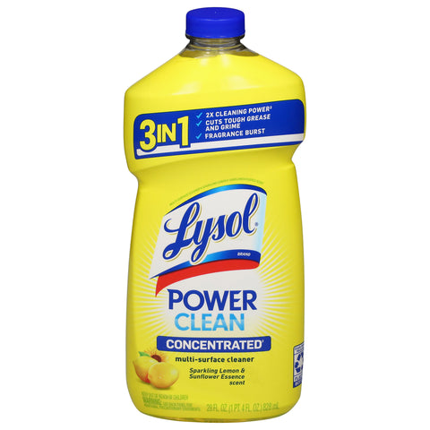 Lysol Power Clean Concentrated Sparkling Lemon & Sunflower Essence Scent Multi-Surface Cleaner 28 fl oz - 9 Pack