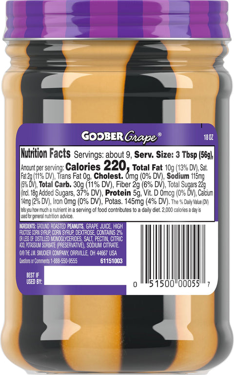 Smucker's Goober Grape Jelly & Peanut Butter Swirl 18 OZ