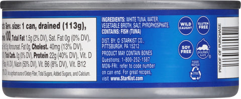 Starkist Tuna Chunk White In Water 5 OZ