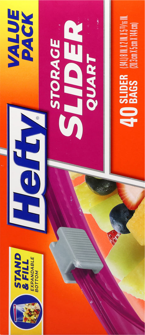 Hefty Storage Quart Value Pack Slider Bags Value Pack 40 ea
