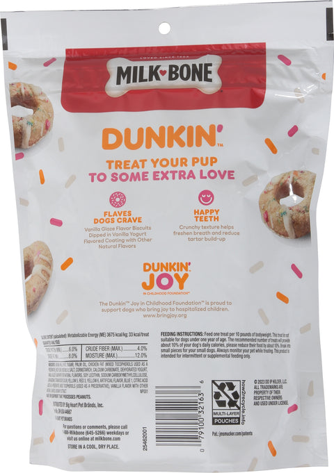 Milk-Bone Dunkin' Vanilla Glaze Flavor Biscuits Dog Snacks 8 oz