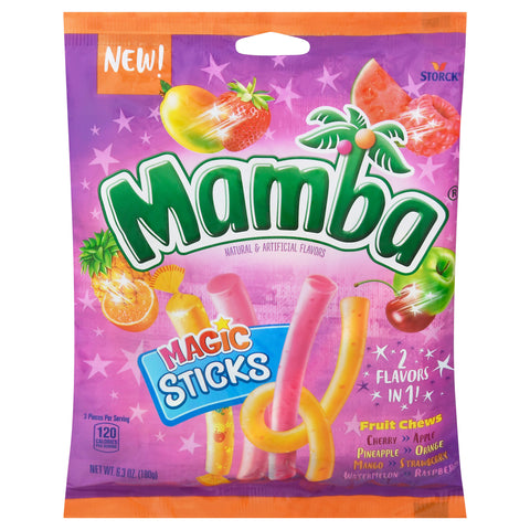 Mamba Magic Sticks Assorted Fruit Chews 6.3 oz - 12 Pack