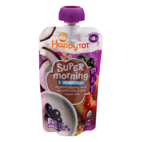 HappyTot Organics 4 (for 2+ Years) Super Morning Fruit & Grain Blend 4 oz