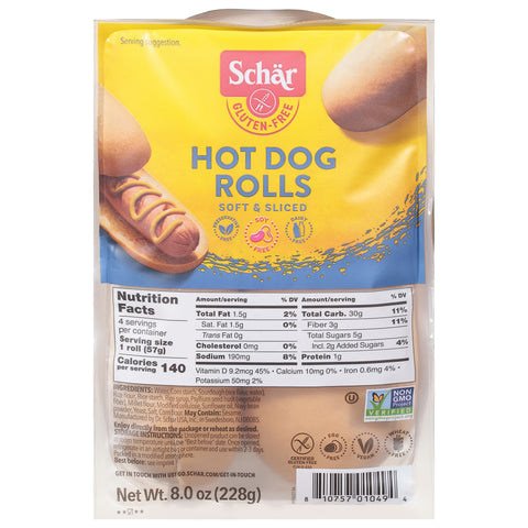 Schar Gluten-Free Hot Dog Rolls 8.0 oz - 4 Pack