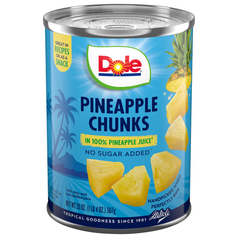 Dole Pineapple Chunks In 100% Juice 20 OZ