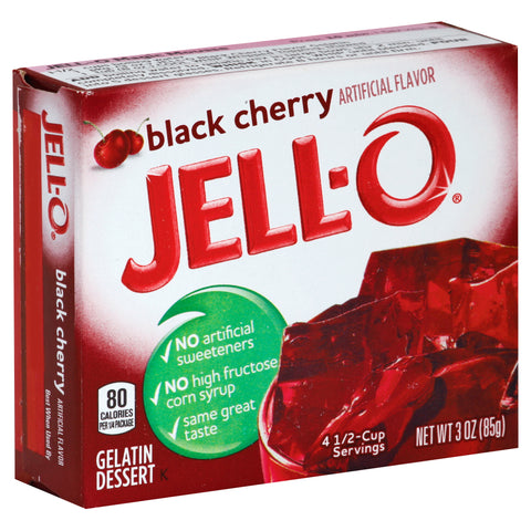 Jell-O Mix Gelatin Blackcherry - 3 OZ 24 Pack