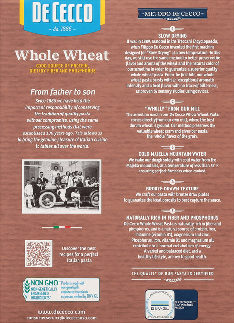De Cecco Whole Wheat Fusilli Pasta 13.25 OZ