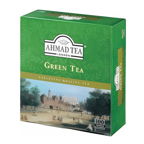 Ahmad Green Tea 100 tagged tea bags