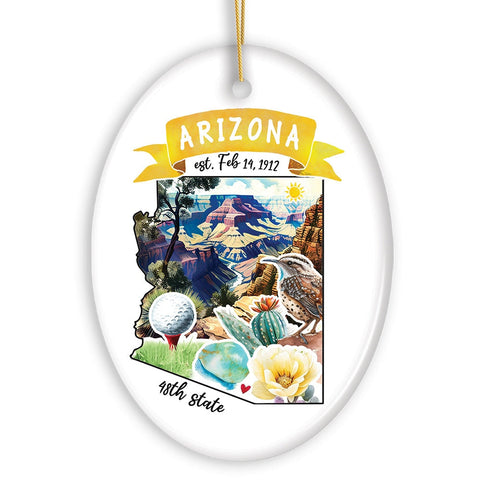 Artistic Arizona State Themes and Landmarks Christmas Ornament
