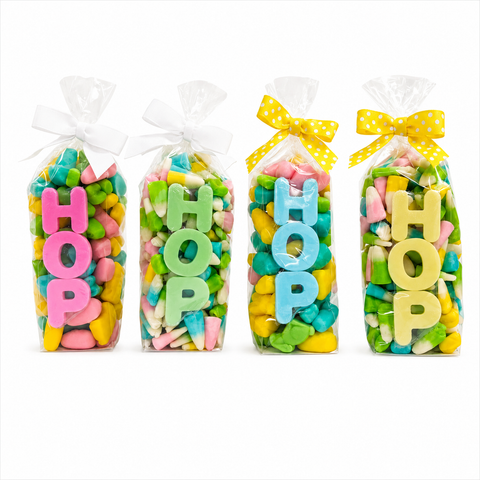Spring Candy Corn with Hard Candy Letters