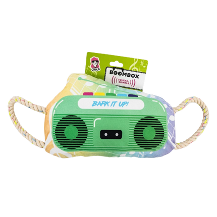 Jojo Modern Pets BoomBox Crinkle and Squeaky Plush Dog Toy - 1 CT 12 Pack