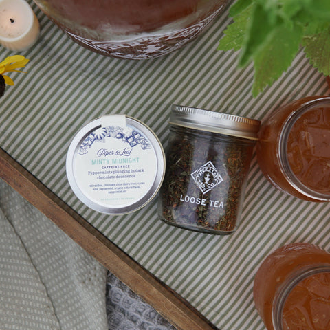 Minty Midnight Glass Jar of Loose Leaf - 30 Servings