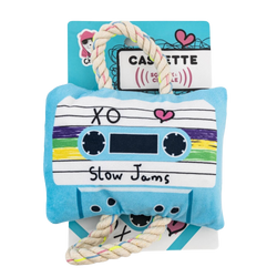 Jojo Modern Pets Cassette Tape Crinkle and Squeaky Plush Dog Toy - 1 CT 12 Pack