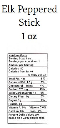 Elk Jerky Stick (Peppered)