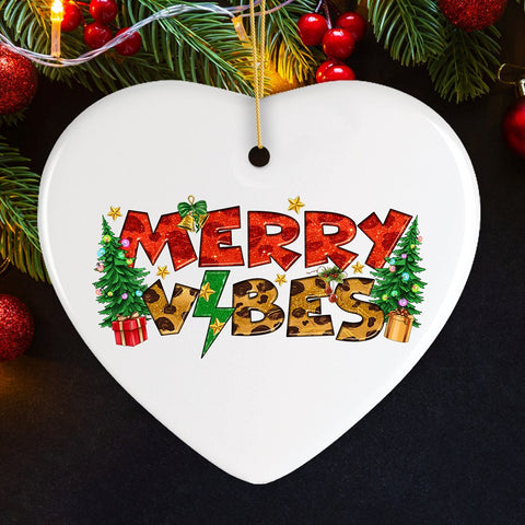 Merry Vibes Energetic Rock Theme Christmas Ornament