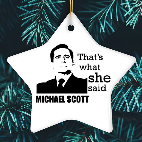 Michael Scott That's What She Said Ornament, The Office Themed Christmas Decoration