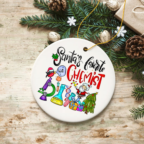 Santa’s Favorite Chemist Christmas Ornament, Chemistry Gift