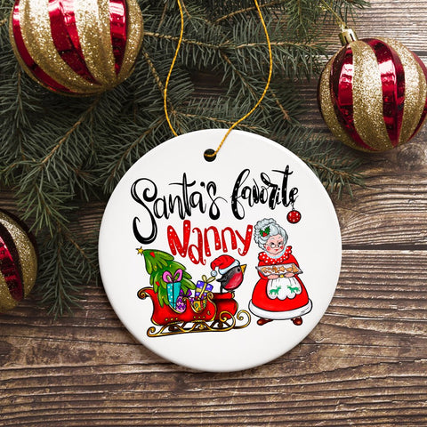 Santa’s Favorite Nanny Christmas Ornament, Babysitter Appreciation Gift
