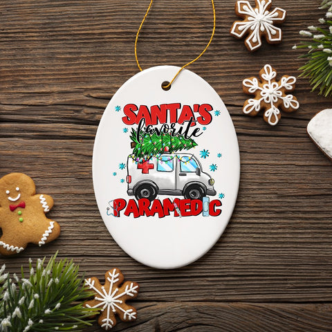 Santa’s Favorite Paramedic Christmas Ornament, EMT Appreciation Gift