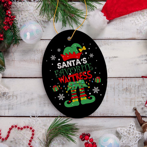 Santa's Favorite Waitress Christmas Ornament