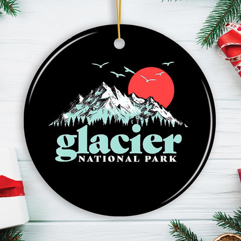 Vintage Glacier National Park Ornament