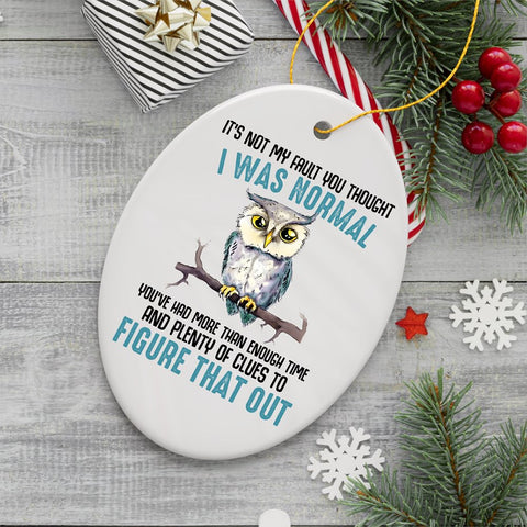 You Thought I was Normal Quirky Owl Ornament, Cute and Funny Christmas Gift