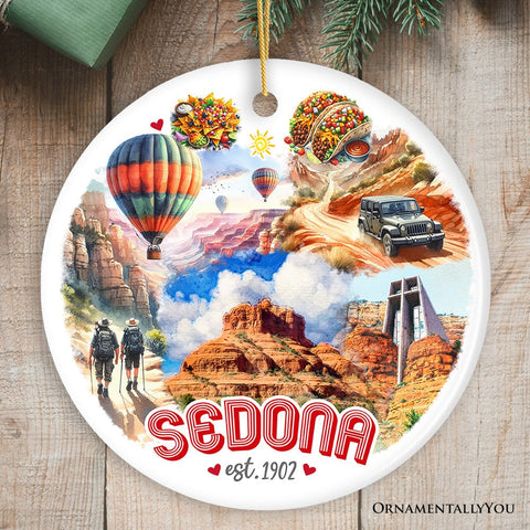 Breathtaking Sedona Landmarks Handmade Ornament, Vintage Arizona Travel Christmas Souvenir