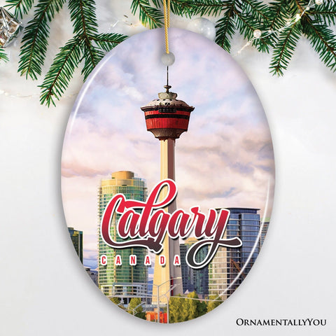 Calgary Tower Art Ornament, Canada Christmas Gift