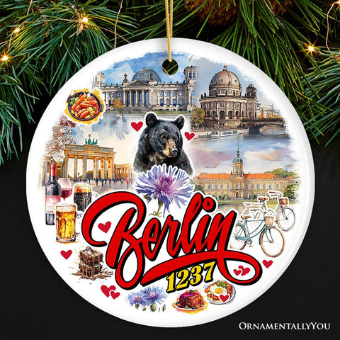 Culturally Artistic Berlin City Ceramic Ornament, Germany Historical Heritage Christmas Gift and Souvenir