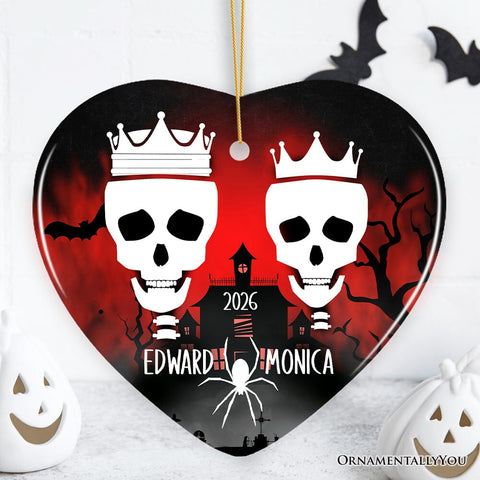 Eternal Love Personalized Couples Skulls Halloween Ornament