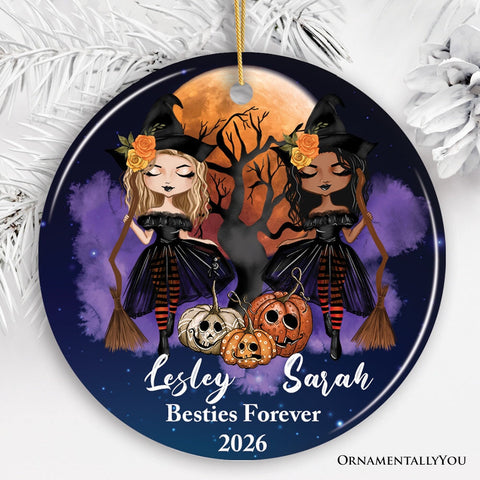 Halloween Witch Besties Personalized Ornament