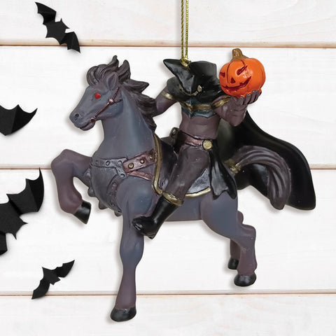 Headless Horseman Spooky Halloween Ornament, Scary Christmas Tree Resin Decoration