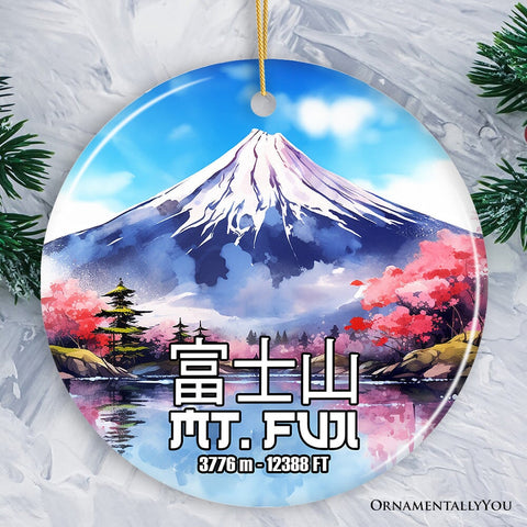 Incredible Mt. Fuji Ceramic Ornament, Vintage Japan Souvenir and Christmas Decor