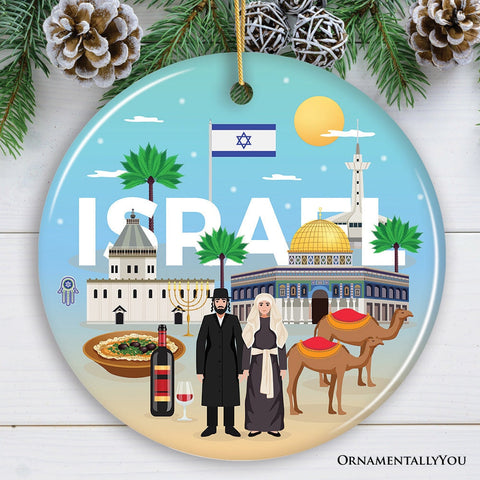 Israel Heritage and Culture Christmas Ornament, Religious Jewish Icons and Star of David