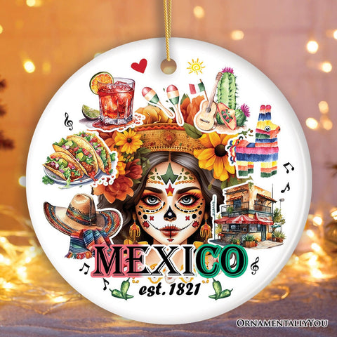 Vibrantly Colorful and Cultural Mexican Traditional Christmas Ornament, Mexicano Gift and Souvenir