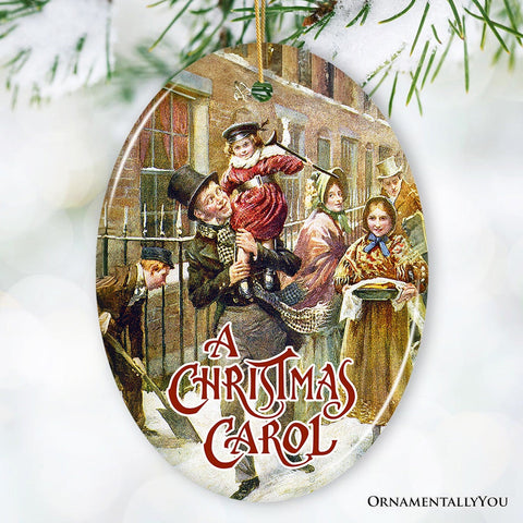 Vintage Bob Cratchit and Tiny Tim Ornament, A Christmas Carol Gift and Tree Decor