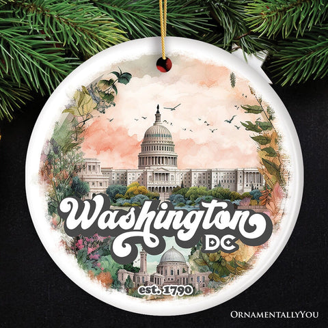 Washington DC Vintage Capitol Building Ornament, United States Capital Gift Souvenir
