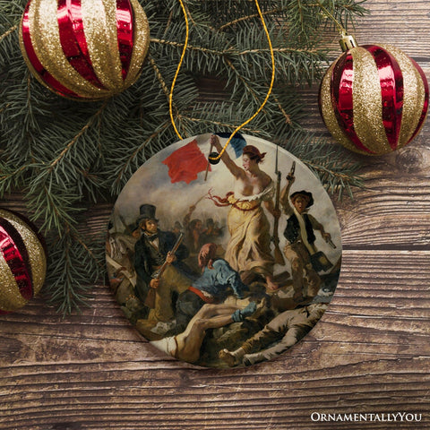Eugene Delacroix the Liberty Leading the People Ornament, Famous Painting Christmas Decoration Souvenir
