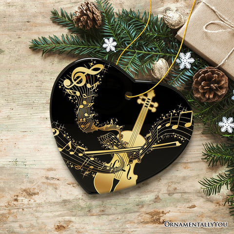 Golden Symphony of Violin Ornament, Serenade of Harmonious Melodies, Gift for Music Lovers