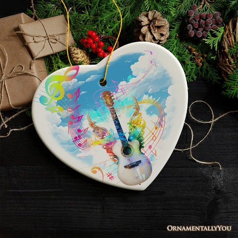 Harmonious Music from a Guitar Ornament, Colorful and Musical Souvenir, Musician Gift