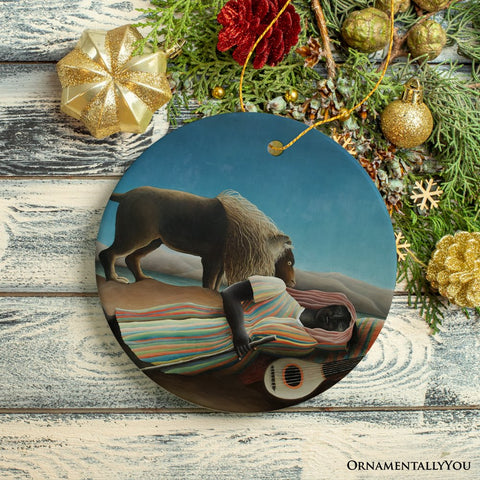 Henri Rousseau the Sleeping Gypsy Ornament, Famous Painting Christmas Decoration Souvenir