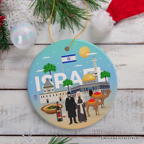 Israel Heritage and Culture Christmas Ornament, Religious Jewish Icons and Star of David