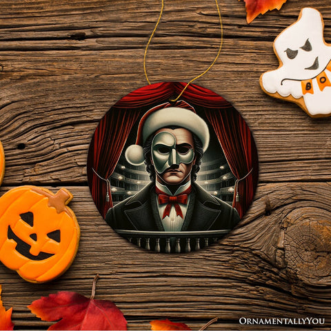 Phantom of the Opera Ceramic Ornament, Menacing Holiday Gift for Halloween Tree