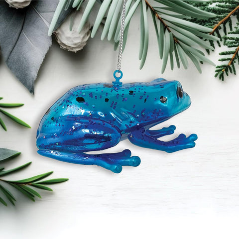 Poison Dart Frog Glass Christmas Ornament, Gift for Exotic Animal Lovers