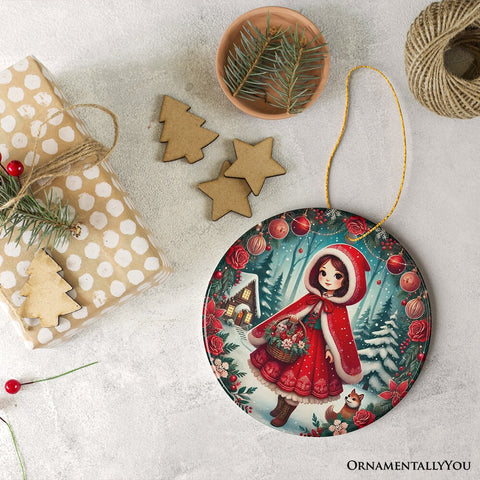 Red Riding Hood Christmas Ornament, Beautiful Fairytale Princess Christmas Gift and Decor