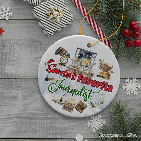 Santa's Favorite Journalist Ornament, Artistic Christmas Appreciation Keepsake
